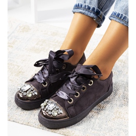 Richly decorated Sneakers 6192 Gray grey 2