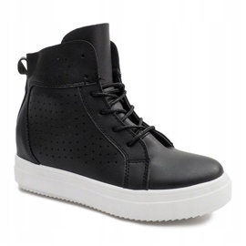 Openwork Wedge Sneakers NB53P Black 2