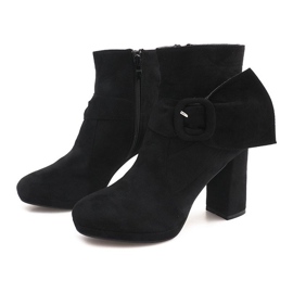 Suede Booties On A Post Black LS5006 1