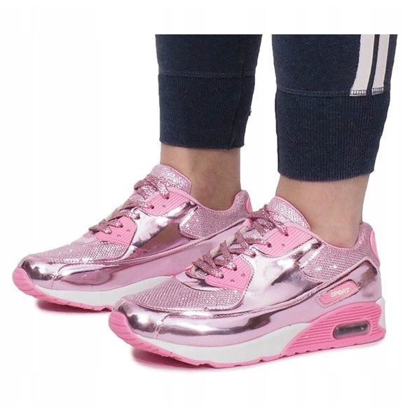 Pink Shiny Flash Sport Shoes 1