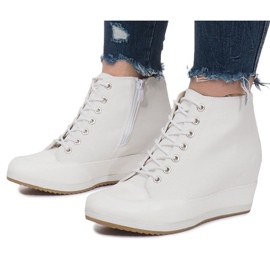 White Wedge Sneakers Capucine Material 1
