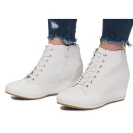 White Wedge Sneakers Capucine Material 2