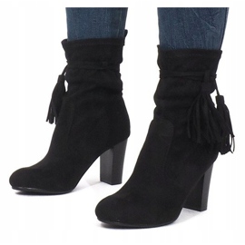 Isabelle Black Fringed Booties 1