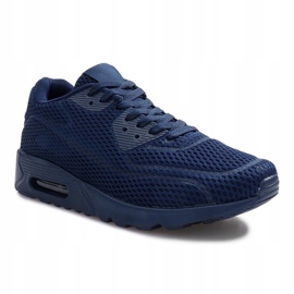 Navy Blue Mesh Sport Shoes 1