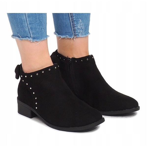 Suede Boots With Zipper LL230 Black 1