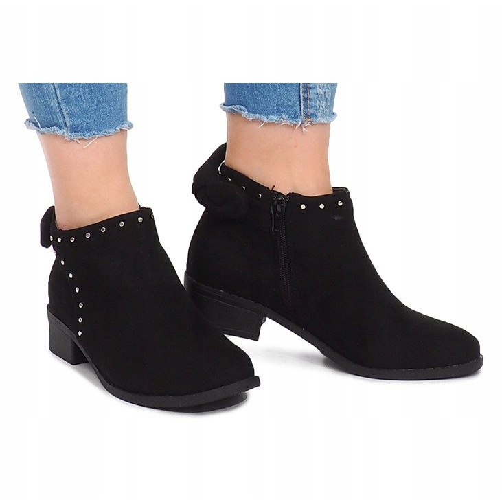 Suede Boots With Zipper LL230 Black 2