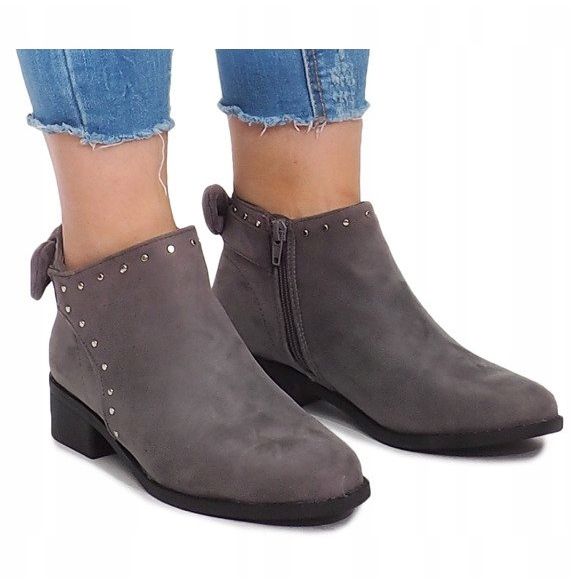Suede Boots With Zipper LL230 Gray grey 2