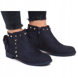 Suede boots with a zipper LL-168 Navy Blue 2