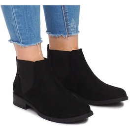 Suede Boots With Elastic C-5 Black 2