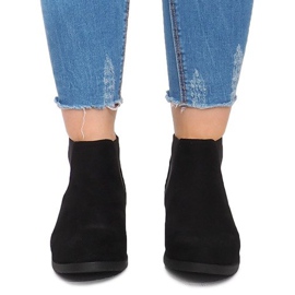 Suede Boots With Elastic C-5 Black 1