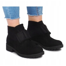 Suede Booties and Bows FA162 Black 2