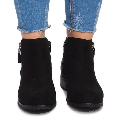 Suede boots with a zipper M49-6 Black 1