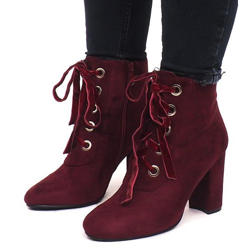 Lace-up Boots On A Post 168-138 Red 2