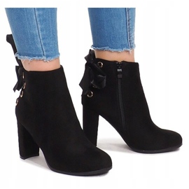 Boots On Heel With Bow A852 Black 1