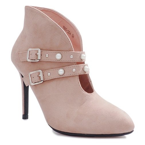 Pink boots on a Kaia high heel 1