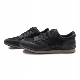 Black sneakers with lace Lou 1