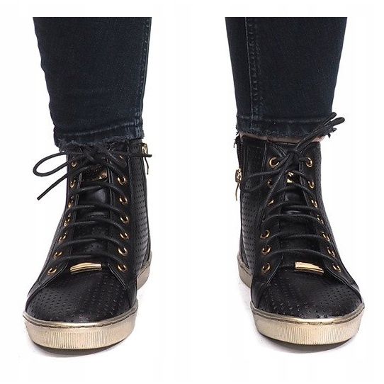 Black openwork Maud sneakers 2