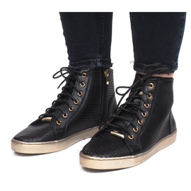 Black openwork Maud sneakers 1