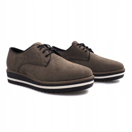 Olive lace-up shoes from Paulette khaki 1