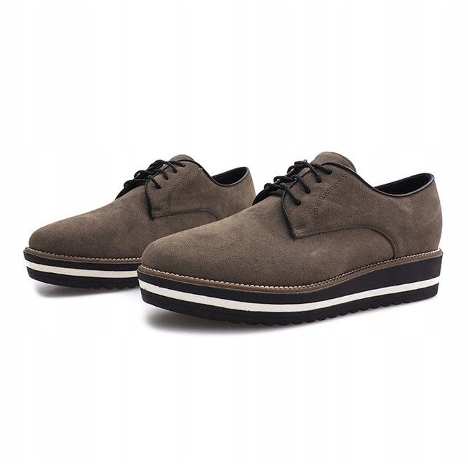 Olive lace-up shoes from Paulette khaki 2