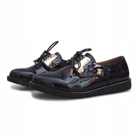 Navy blue lacquered shoes Rose 2