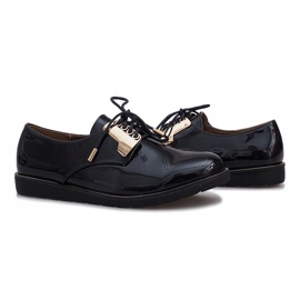 Navy blue lacquered shoes Rose 1