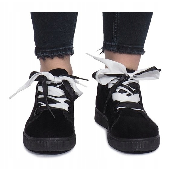 Black sneakers with Sabine bows 1