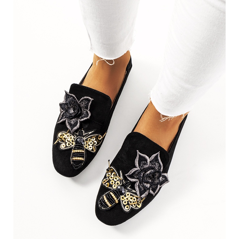 Black Sandra lords ballerinas 2