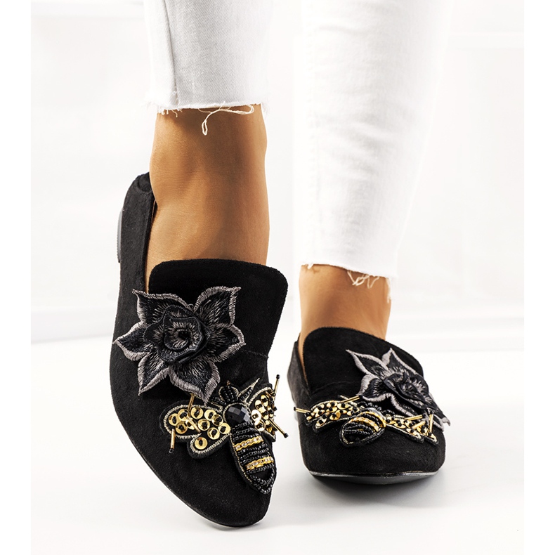 Black Sandra lords ballerinas 1