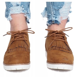 Camel loafers with Crushing Hard fringes brown 1