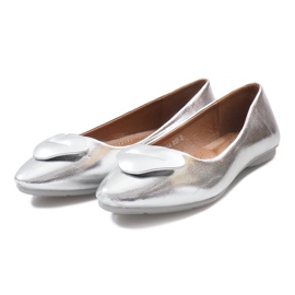 Silver Ballerinas with Mouth Mouth grey 1