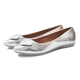 Silver Ballerinas with Mouth Mouth grey 2