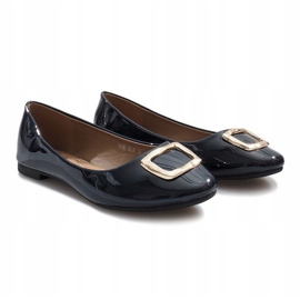 Navy blue ballerinas with a Fama buckle 1