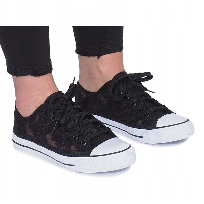 Black Impress openwork sneakers 2