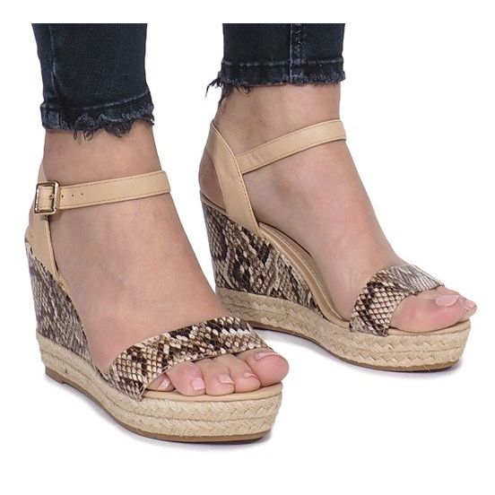 Beige wedge sandals Busy espadrilles 1