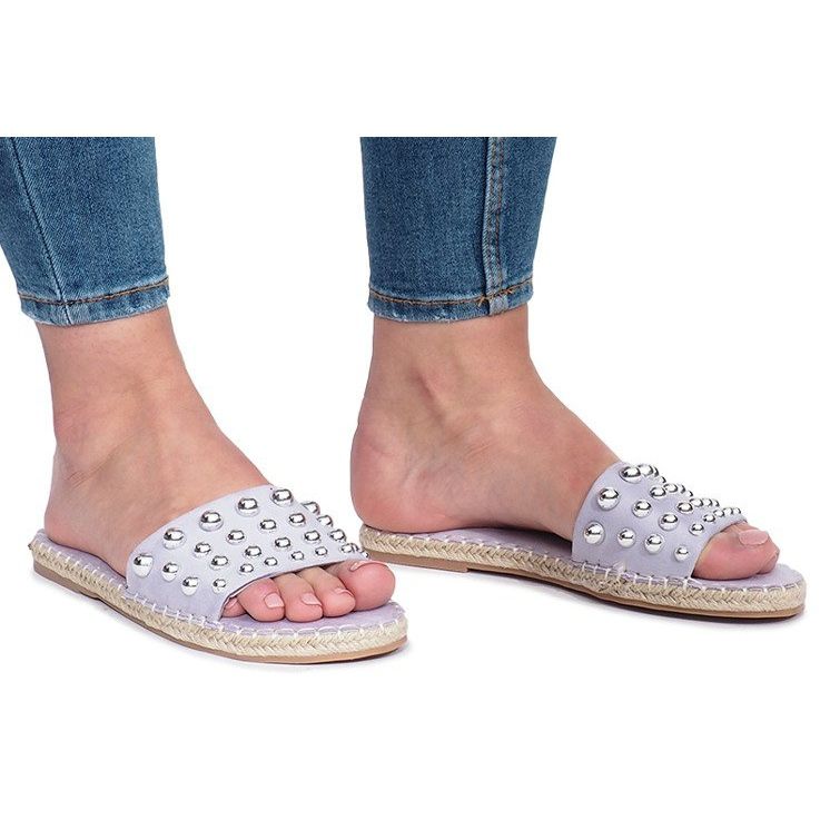 Violet slippers with Mocate studs 1