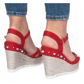 Red wedge sandals Chillin espadrilles 1