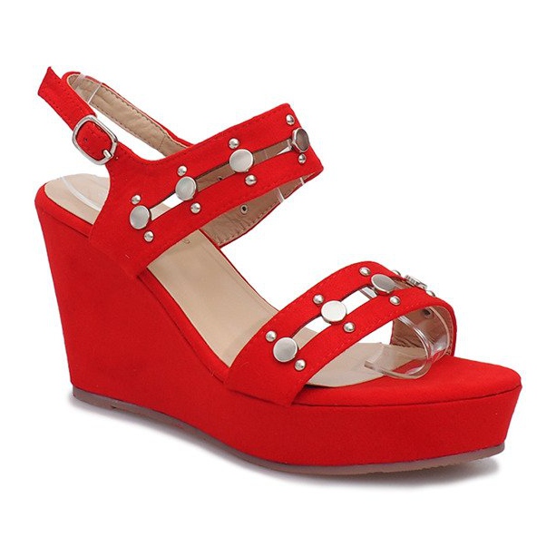 Red wedge sandals Give it Up 1