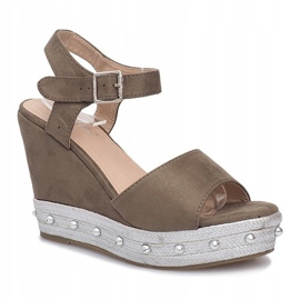 Travel green wedge sandals multicolored 1