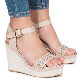 Beige wedge sandals Move On 1