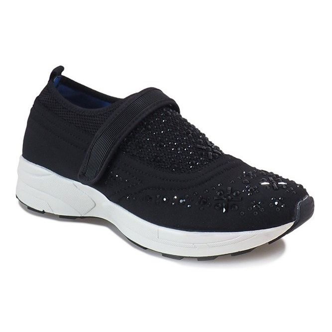 Black diamond-embellished spot shoes JT16-1 1