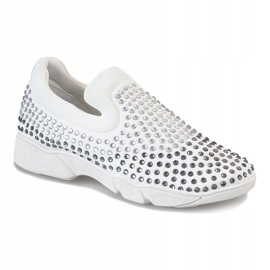 White diamond-embellished spot shoes JT12-41 1