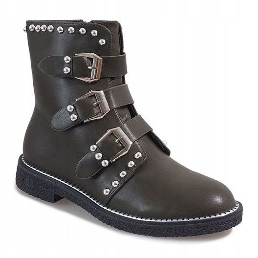 Green boots with studs WD-713 multicolored 1