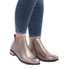 LEI-189 silver boots with pearls grey 2