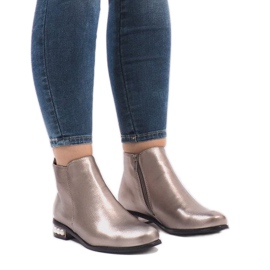 LEI-189 silver boots with pearls grey 1