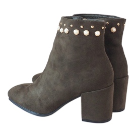 Extravagant green ankle boots on the X9079 post multicolored 1