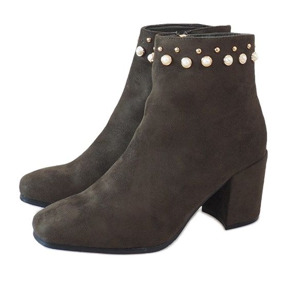 Extravagant green ankle boots on the X9079 post multicolored 2