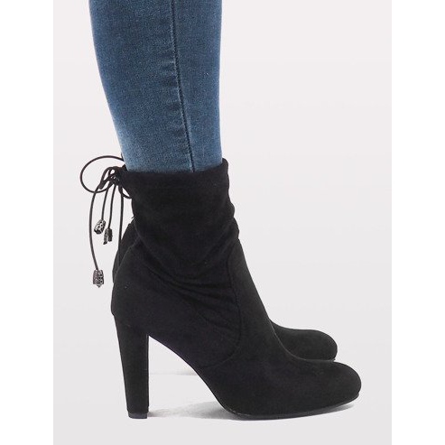 Black suede ankle boots on the E4873 post 2