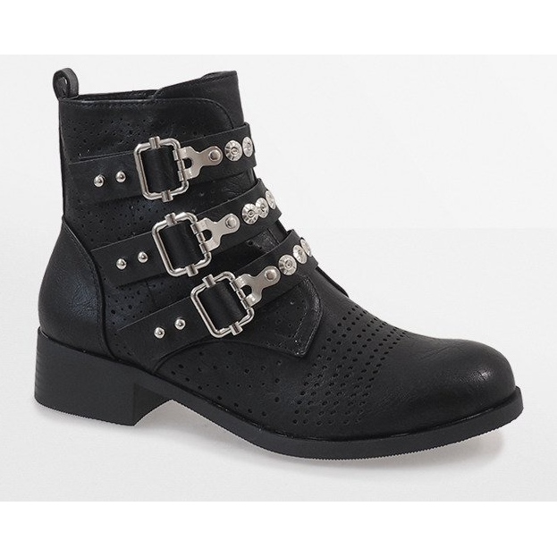 Black boots with buckles 7168-PA 1