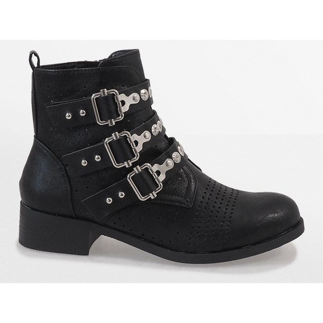 Black boots with buckles 7168-PA 2